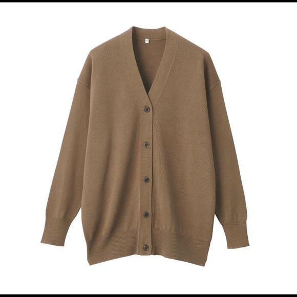MUJI - Women’s Cotton Rayon Wide Cardigan - Brown - Picture 2 of 11